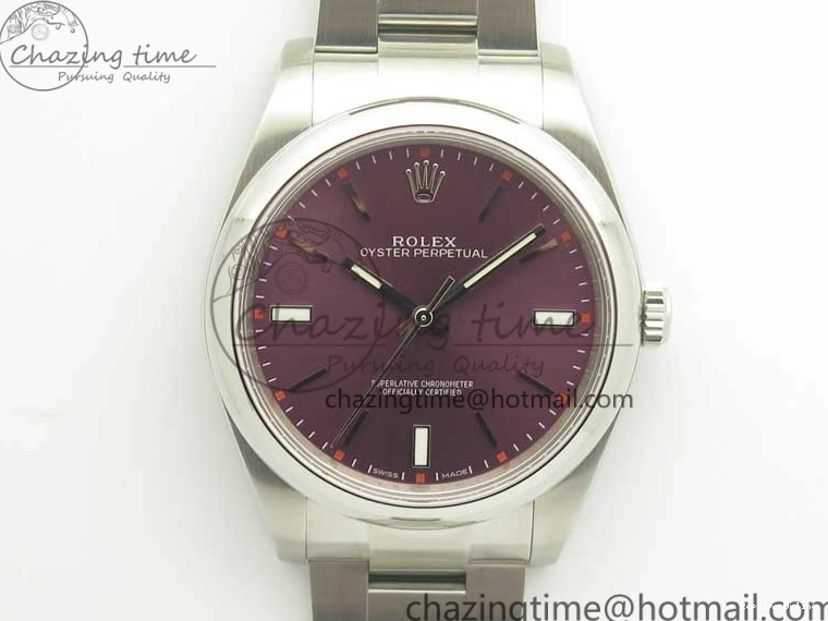 0508 Oyster Perpetual 39mm 114300 ARF 1:1 Best Edition 904L SS Case and Bracelet Red Grape Dial SH Packable 3392